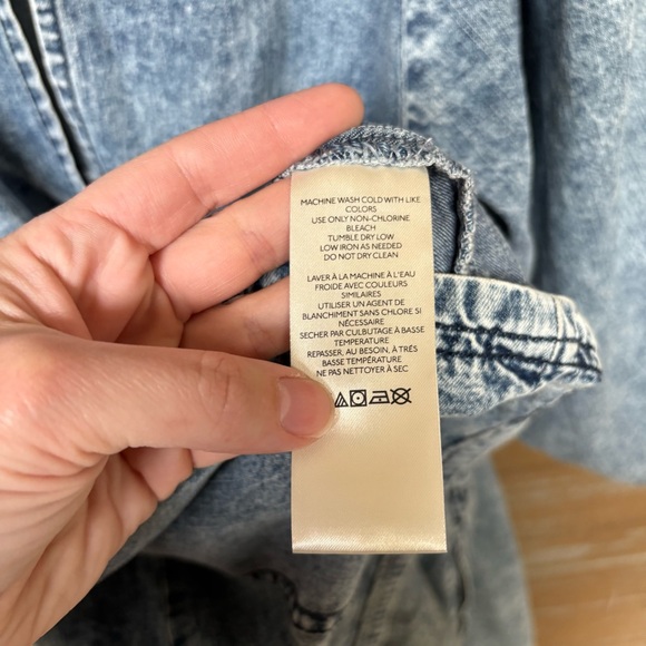 Free People Get Obsessed Mini Dress Denim Western Rodeo Preppy Womens XS - Picture 5 of 6